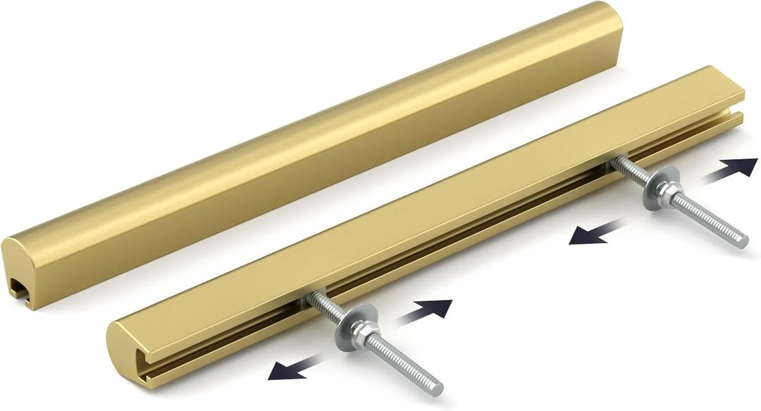 goldenwarm 25 Pack Adjustable Drawer Pulls Gold Cabinet Handles for Kitchen Hardware 2" to 8"(51-224 mm) Hole Distance