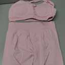 ABOCIW Women Workout Sets Seamless High Waist Scrunch Butt Lifting Gym Leggings Cutout One Shoulder Sports Bra (Small, Light Pink)