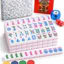 Mahjong Tile Set with 166 Premium Mahjong Tiles, Complete Set with Carrying Bag for Family Game Nights and Friendly Competition