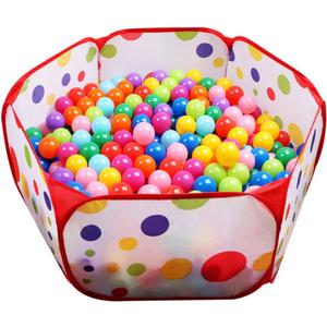 EocuSun Kids Ball Pit Large Pop Up Toddler Ball Pits Tent for Toddlers Girls Boys for Indoor Outdoor Baby Playpen w/Zipper Storage Bag, Balls Not Included (ARed) (Multicolored)