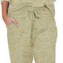 Ekouaer Womens Pajamas Set Long Sleeve Loungewear Soft Lounge Set Joggers with Pockets,XXL