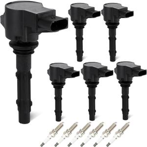 Set of 6 Ignition Coils Pack 6 Iridium Spark Plugs Compatible with Mercedes-Benz C230 C280 C300 C350 CL550 CLK350 CLS550 E350 GL450 GLK350 ML450 S400 SL550 SLK350, Dodge Sprinter 2500 3500