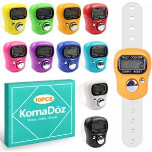 Digital Finger Clicker Counter - 5-Digit LCD Handheld Tally for Lap/Pitch/Knitting/Crochet/People Counting - Multi-Function Device for Classroom, Sports & Events