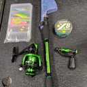 Ghosthorn Fishing Rod and Reel Combo, Graphite Telescoping Fishing Pole Collapsible Portable Travel Kit with Carrier Bag for Freshwater Fishing Gift for Men Women, 2.1m