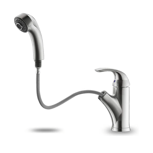 Kitchen Faucet with Sprayer, Brushed Nickel Kitchen Sink Faucet with Pull Out Sprayer, Single Handle 1 Hole Kitchen Faucets Solid Brass Commercial RV Kitchen Faucet 2 Modes & 150°Rotation & No Lead