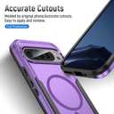 for Google Pixel 9/9 Pro Case,[Compatible with Magsafe] [Military Grade Drop Tested] Shockproof Magnetic Tough Rugged Protective Phone Case -6.3 inch (Purple)