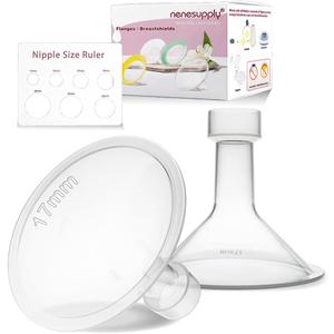 Nenesupply 17mm Flange Compatible with Medela Breast Pump Parts Replacement 17mm Flange for Medela Accessories Compatible with Pump in Style Parts Symphony Swing Harmony Work with Personalfit Flex