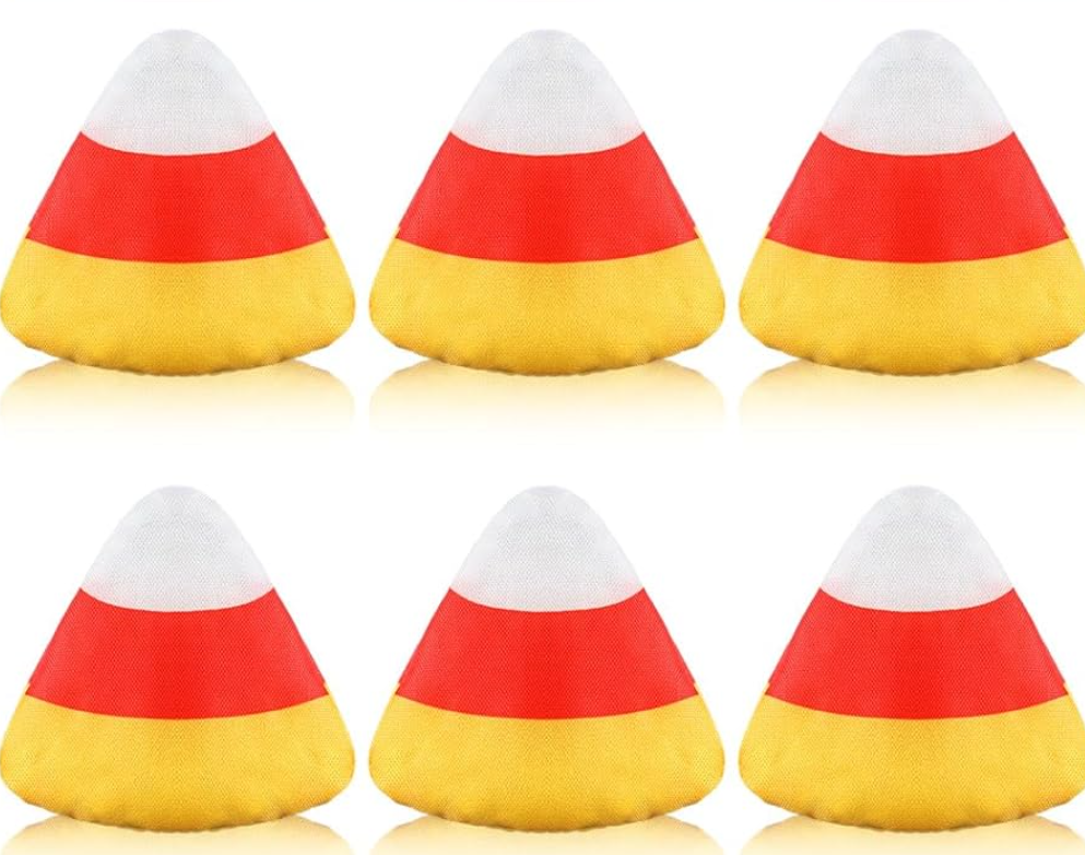 6 Pieces Mini Cornhole Bags Nylon Toss Bean Bags Filled Dual Sided Tossing for Outdoor Family Games Hand Toss Games Party Supply (Orange and Yellow)