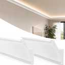 moonoom 14 Pack 55 Ft Ceiling Crown Molding Trim, High Impact Ceiling Decorative Moulding, Room Top Light Strip Crown Molding for Ambient Home Bedroom Living Room Lighting (Style A)