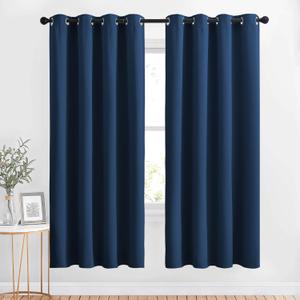 NICETOWN Blackout Curtains Panels for Window - Window Treatment Thermal Insulated Solid Grommet Blackout Drapes for Bedroom (Moroccan Blue, Double Panels, 52 by 72 Inch)