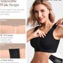 BRABIC Zip Front Closure Everyday Bra for Women Post Surgery Compression Support with Adjustable Straps Wirefree (Black, M)
