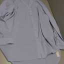 KIFOVEN Women's Long Sleeve Dressy Blouse V Neck Button Down Work Shirt Top Light Blue X-Small