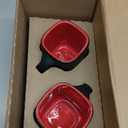 Cappuccino Cups Set of 2-6.5oz Handcrafted Porcelain Coffee Cups, Matte Black Red Interior, Dishwasher Safe