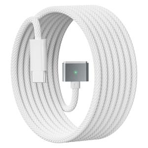 USB-C to Magnetic 3 Cable for M4 MacBook Air Pro Charger, 140W Magnetic Safe 3 Cable for MacBook Air (15''/13'' M4 2025, M3 2024, M2 2023, M2 2022), MacBookPro (16"/14" 2024/2023/2021), 2M/6.6ft White