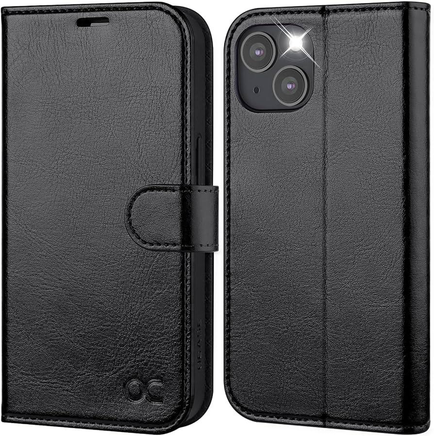 OCASE Compatible with iPhone 14 Wallet Case, PU Leather Flip Folio Case with Card Holders RFID Blocking Kickstand [Shockproof TPU Inner Shell] Phone Cover 6.1 Inch 2022 (Black)