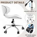Geelin Pedicure Chair for Nail Tech, Ergonomic Back Support Rolling Stool, Adjustable Hydraulic Salon Spa Stool with Wheels, Swivel PU Leather Nail Tech Chair for Pedicure Tattoo Massage (White)