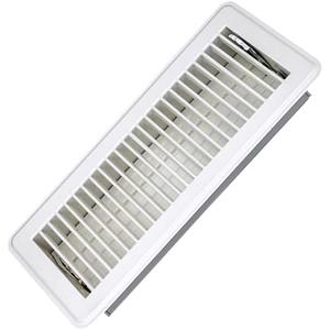 4" x 10" Floor Register, Heavy Duty Steel Vent Cover for Home Floor, Walkable Floor Vents, Easy Adjust Air Supply Lever, 1 Pack (White)