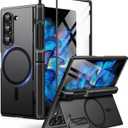 BERFY for Z Fold 6 Case with Screen Protector, [Compatible with MagSafe] Built-in Kickstand & S Pen Slot & Hinge Protection, Full Body Shockproof Phone Case for Samsung Galaxy Z Fold 6, Ebony