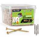 WELLOCKS Deck Screws 3", Wood Screws #103", Tan 300 PCS with 3 Bits, Superior Rust Resistant, Epoxy Coated, Above 1000 Hour Salt Spray Coating T25 Torx Star Bit Included for Outdoor Wood Fence