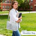 Floral Tote Bag For Women Multi Pocket Girls Crossbody Bags Shoulder Handbag For Work Travel Shopping Purse