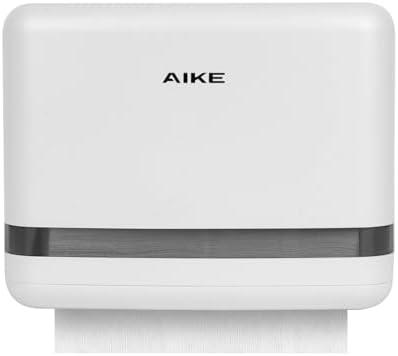 AIKE 200 Sheets Multifold Wall Mount Paper Towel Dispenser,with Lock for Home and Commercial,White(Folded Size L 9.0" x W 3.5" Or Smaller)