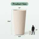 24" Tall Planters for Outdoor Plants with Insert, Set of 2 Cream, 13 W"*9.4 W"*23.6" H