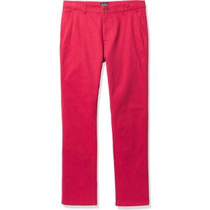 Stretch Straight Chino Pants (7, Red)