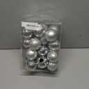 24ct Christmas Balls Ornaments, 2.36 Inch Christmas Tree Balls Ornaments, Decorative Baubles Decorations for Xmas Tree Decor Holiday Party, Silver