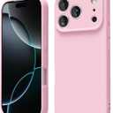 oakxco for iPhone 17 Pro Max Phone Case Liquid Silicone, Cute Thin Slim Grip Soft Rubber Gel for Women Men, Smooth Matte TPU Plain Solid Color Girly Simple Case with Camera Cover, Light Pink