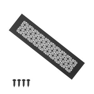 PATIKIL 12 x 3 Inch Door Air Vent Cover, Heavy Duty Aluminum Grille Ventilation Cover Louvered with Mounting Screws for Cabinet Wardrobe Door, Black