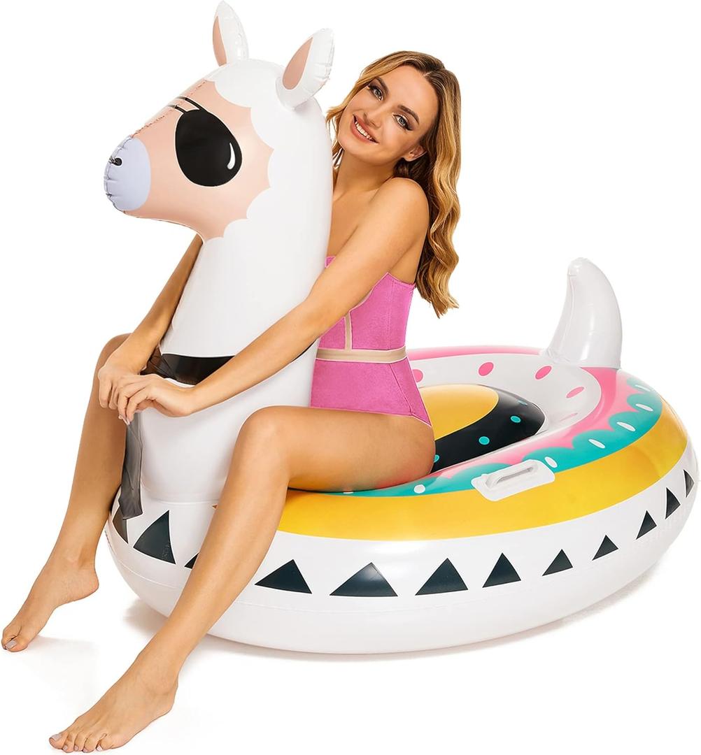Triumpeek Inflatable Llama Pool Float, 51" Fiesta Alpaca Pool Floaties, Novelty Fun Water Inflatable Ride-On for Summer Swimming Pool Party Decoration Toys for Adults