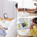 Kindle Pillow Stand Holder with Snack Bowl for Reading in Bed, Cozy Tablet Phone iPad Pillow Stand for Lap Compatible with 4.7"-13" Phone, Tablet, iPad, iPhone, Google, Kindle, Samsung(White)