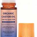 Organic Castor Oil Roll On with Rose Quartz Roller, 100% Castor Oil Organic Cold Pressed, for Face and Body, Hair, Eyebrows, Moisturize Skin(1 PC)