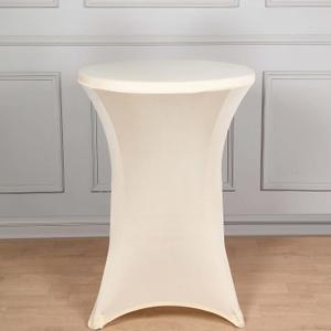 Efavormart Beige Wholesale Stretchy Spandex Tablecover for Cocktail Table Wedding Party Bar Restaurant Tablecloth