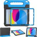 YIHE Kids Case for iPad (A16) 11th Generation 11 Inch 2025 & iPad 10th Generation 10.9 inch 2022, with Built-in Screen Protector and Handle Stand, Full Body Shockproof Protective Cover, BlackBlue