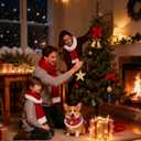 Dog Christmas Outfit Red Festive Holiday Pet Costume Clothes Accessory Light Up Bandana (X-Large)