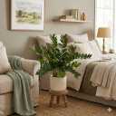 Artificial ZZ Plant for Indoor Decor 34" Fake Plant Potted Plastic Plants for Home Office Desk Farmhouse Room Bathroom Decor
