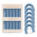 Heatless Curls Overnight Set - Jumbo Overnight Hair Curlers to Sleep In, Soft Velvet Hair Rollers for Women, No Damage Curls Styling Tools (6pcs Blue）