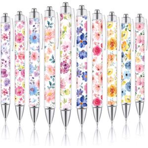 TecUnite 30 Pcs Flower Ballpoint Pens Floral Pens Bulk Floral Birthday Party Favors for Women 1.00 mm Black Ink Flower Fine Point Smooth Writing Journaling Gifts Office Supplies