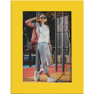 Renditions Gallery 3.5x5 inch Picture Frame High-end Modern Style, Made of Solid Wood and High Definition Glass Ready for Wall and Tabletop Photo Display, Yellow Frame