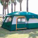 KTT Extra Large Tent 10-12-14 Person(B),Family Cabin Tents,2 Rooms,3 Doors and 3 Windows with Mesh,Straight Wall,Waterproof,Double Layer,Big Tent for Outdoor,Picnic,Camping,Family Gathering