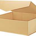 PACKHOME Valentines Day 17x14.5x5.5 Inches, Extra Large Gift Box with Lid, Magnetic Closure Box for Clothes and Large Gifts (Kraft)