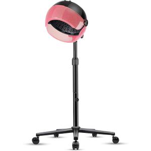 Hooded Hair Dryer, Professional Standing Hair Dryer with Time Setting, Touch Controls and 3 Temperature Settings, Sit Under Hair Dryers for Salon and Home Use (Pink)