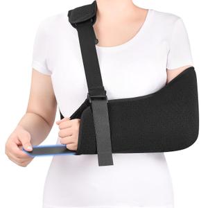 Arm Sling, Adult Shoulder Immobilizer with Waist Strap and Support Board, Shoulder sling with Foam Neck Pad for Broken Elbow, Arm, Wrist Injury (XL)