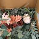 Ling's moment Fall Wedding Arch Flowers with Sheer Drapes Kit - Artificial Terracotta and Burnt Orange Floral for Ceremony Backdrop, Arbor Decor, 5-Piece Set (2 Flower Stems + 3 Hanging Drapes), 4.5"D x 16"W x 50"H