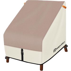 Porch Shield Patio Chair Covers -Waterproof Outdoor Lounge Deep Seat Lawn Chair Cover - 30W x 33D x 34H inch, Light Tan & Khaki