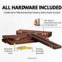 LABEND HOME Vinyl Record Bookshelf - Set of 8 Floating Shelves for LP Album Storage - Solid Pine Wood Wall Mount Display - Easy Install Hardware Included - Brown