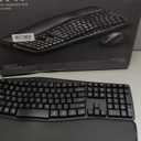 Wireless Keyboard and Mouse Combo, SABLUTE MA41 30dB Quiet Ergonomic Wave Keyboard Set with Soft Leather Palm Rest, Dual-System Switch for Windows/Mac, Ideal for Business Teams Home Office