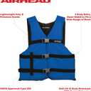 Airhead General Purpose Life Jacket for Adults & Kids - US Coast Guard Approved Life Vest for Men, Women, Youth, Child & Infant, Boating Safety PFD for Fishing & Swimming, Adult Standard, Blue