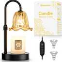 Candle Warmer Lamp with Timer Dimmer, House Warming Gifts New Home Decor, Valentines Day Easter Basket Birthday Gifts for Women Mom, Vintage Wax Warmer for Scented Wax Jar Candles with 2 Bulbs